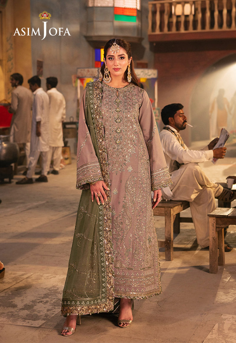 Chamkeeli by Asim Jofa Embroidered Twisted Silk Unstitched 3Pc Suit AJKK-08