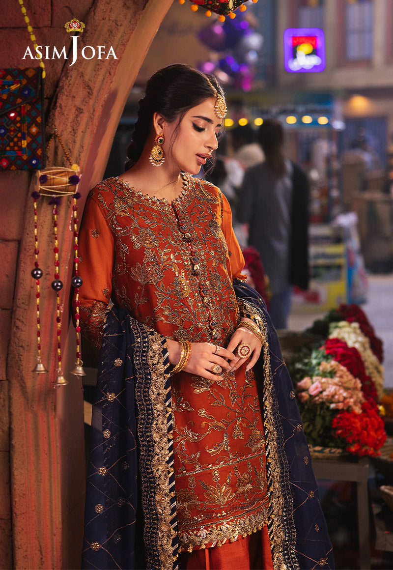 Chamkeeli by Asim Jofa Embroidered Chiffon Unstitched 3Pc Suit AJKK-10