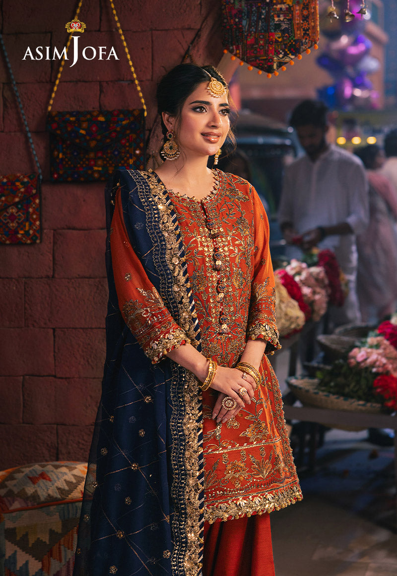Chamkeeli by Asim Jofa Embroidered Chiffon Unstitched 3Pc Suit AJKK-10