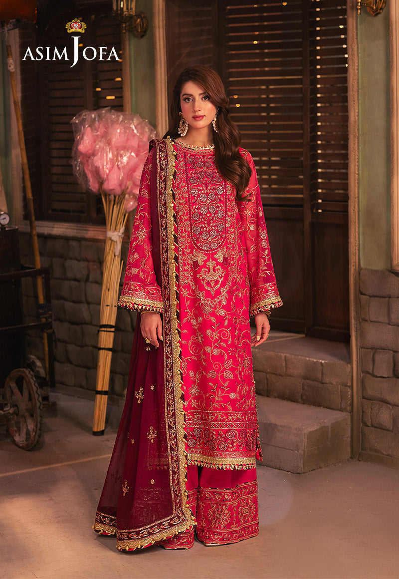 Chamkeeli by Asim Jofa Embroidered Chiffon Unstitched 3Pc Suit AJKK-11