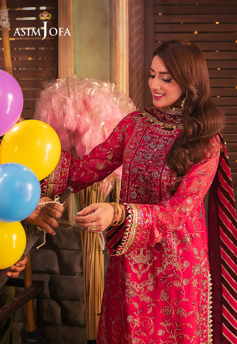 Chamkeeli by Asim Jofa Embroidered Chiffon Unstitched 3Pc Suit AJKK-11
