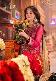 Chamkeeli by Asim Jofa Embroidered Net Unstitched 3Pc Suit AJKK-14