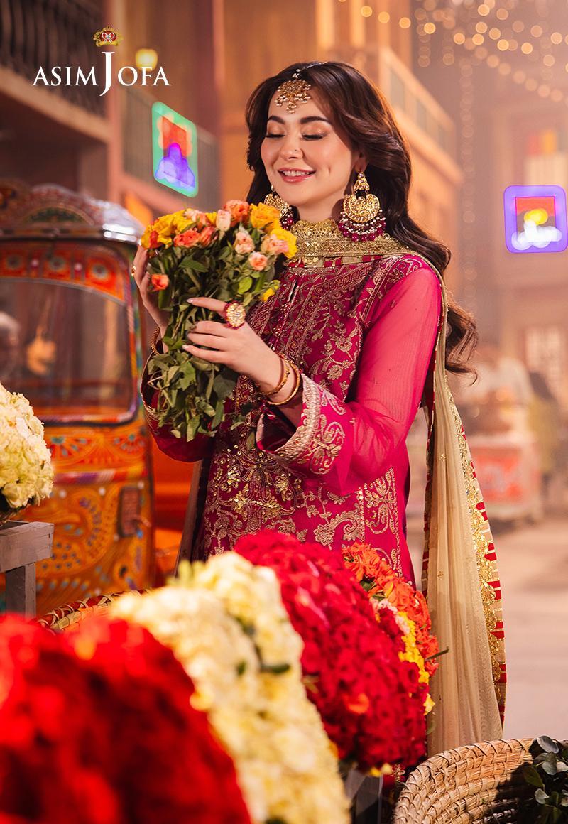 Chamkeeli by Asim Jofa Embroidered Net Unstitched 3Pc Suit AJKK-14