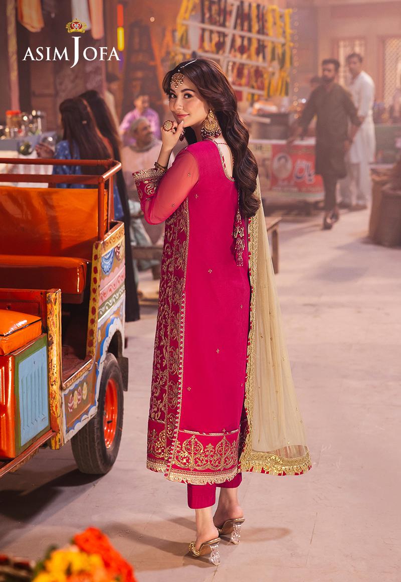 Chamkeeli by Asim Jofa Embroidered Net Unstitched 3Pc Suit AJKK-14