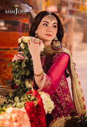 Chamkeeli by Asim Jofa Embroidered Net Unstitched 3Pc Suit AJKK-14