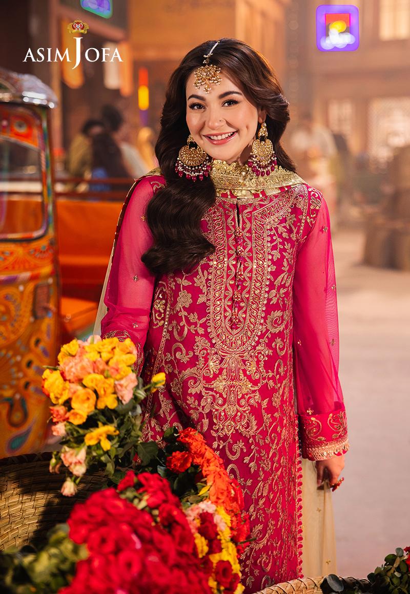 Chamkeeli by Asim Jofa Embroidered Net Unstitched 3Pc Suit AJKK-14