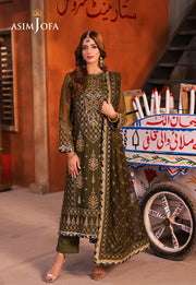 Chamkeeli by Asim Jofa Embroidered Chiffon Unstitched 3Pc Suit AJKK-16