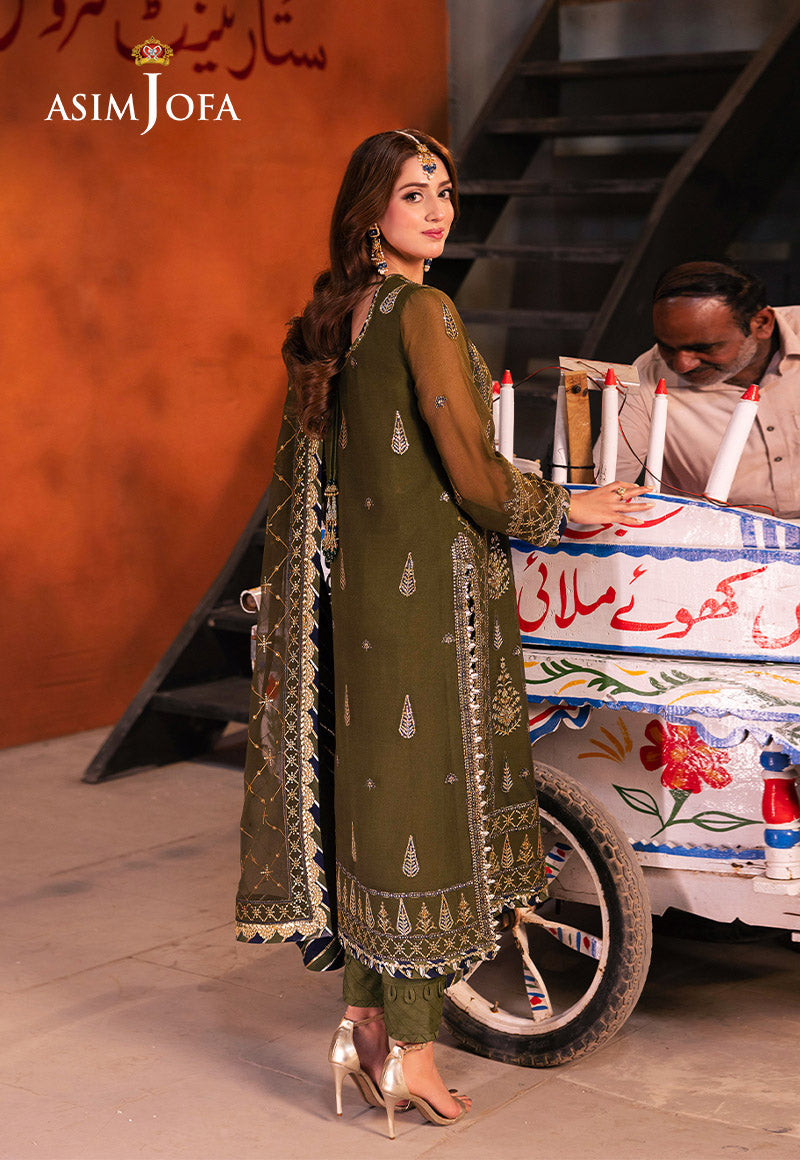 Chamkeeli by Asim Jofa Embroidered Chiffon Unstitched 3Pc Suit AJKK-16