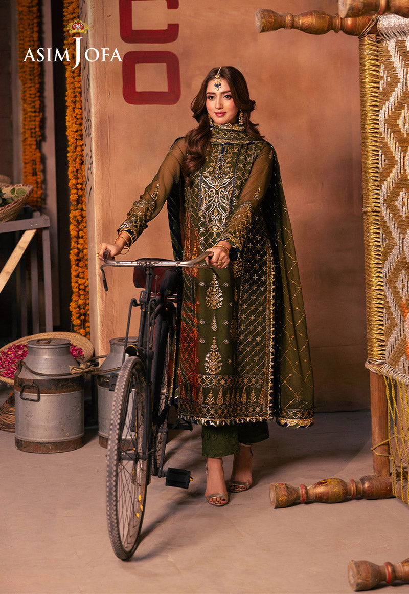 Chamkeeli by Asim Jofa Embroidered Chiffon Unstitched 3Pc Suit AJKK-16