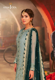 Chamkeeli by Asim Jofa Embroidered Chiffon Unstitched 3Pc Suit AJKK-17