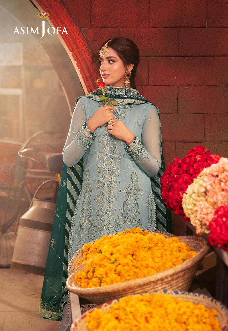 Chamkeeli by Asim Jofa Embroidered Chiffon Unstitched 3Pc Suit AJKK-17