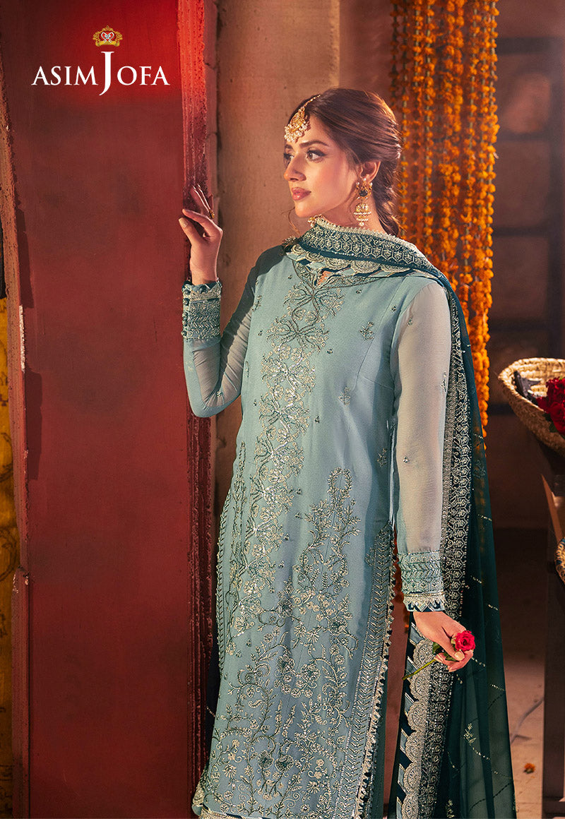 Chamkeeli by Asim Jofa Embroidered Chiffon Unstitched 3Pc Suit AJKK-17