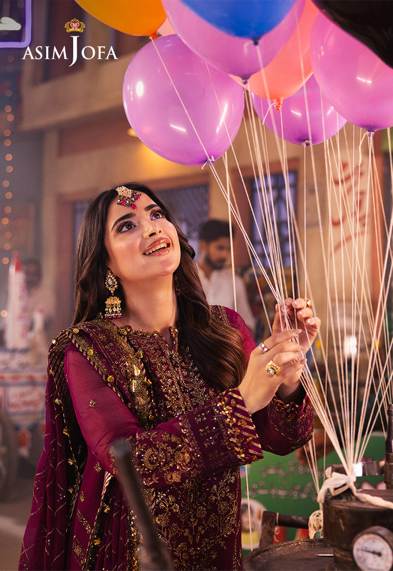 Chamkeeli by Asim Jofa Embroidered Chiffon Unstitched 3Pc Suit AJKK-18