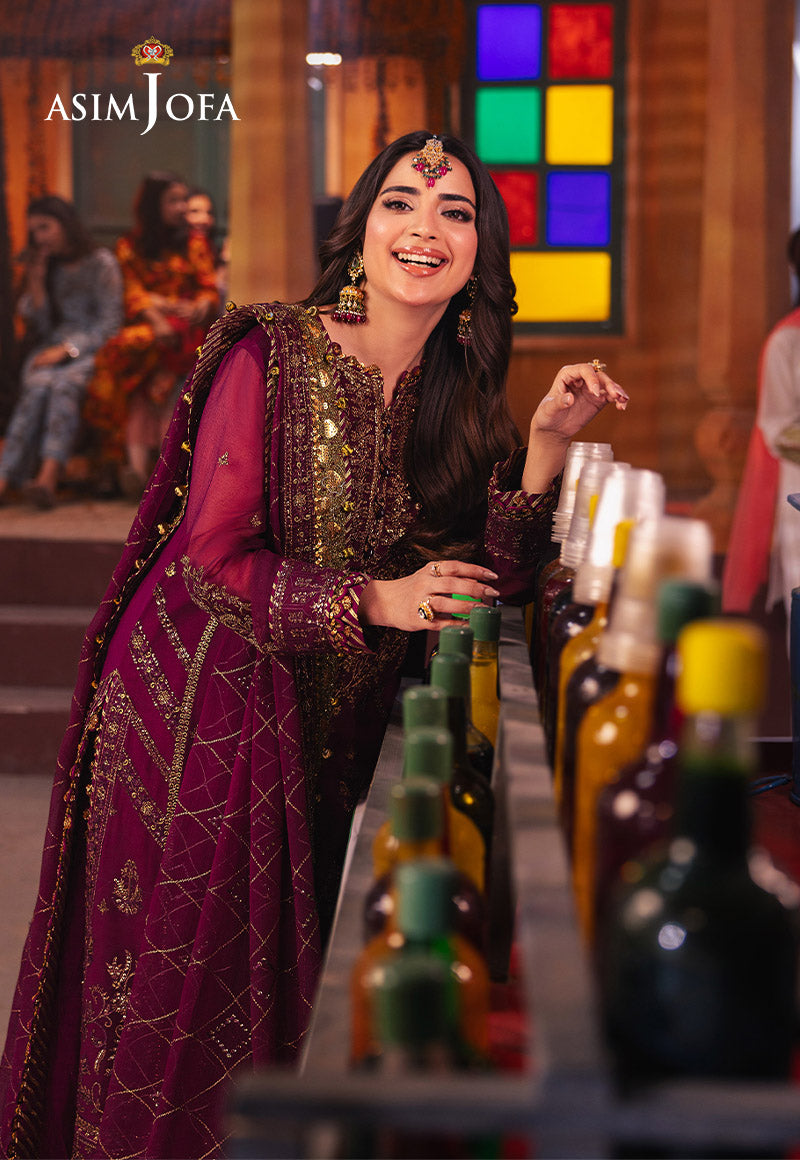 Chamkeeli by Asim Jofa Embroidered Chiffon Unstitched 3Pc Suit AJKK-18