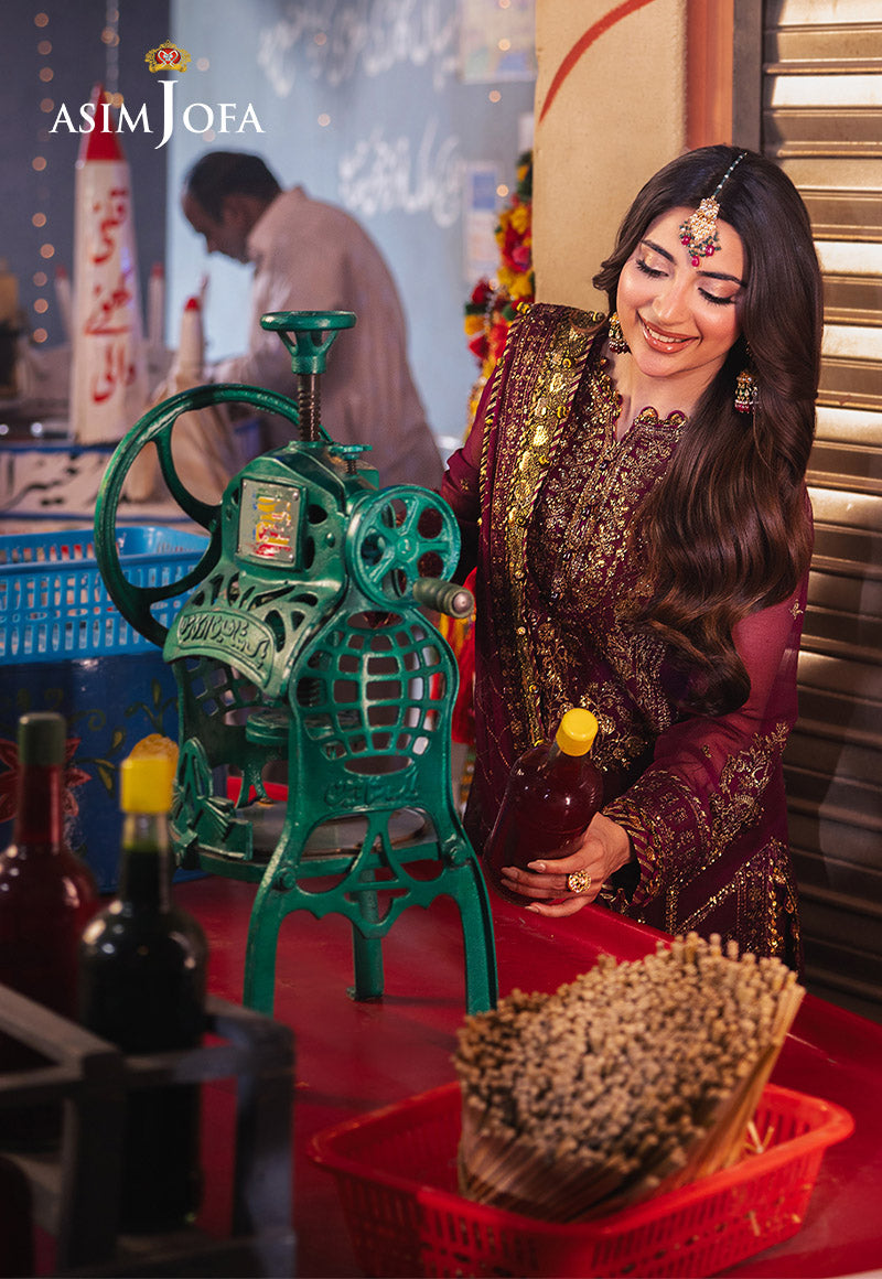 Chamkeeli by Asim Jofa Embroidered Chiffon Unstitched 3Pc Suit AJKK-18