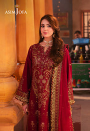 Chamkeeli by Asim Jofa Embroidered Twisted Silk Unstitched 3Pc Suit AJKK-19