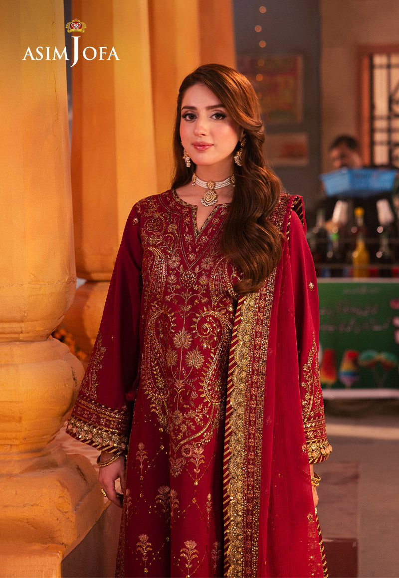 Chamkeeli by Asim Jofa Embroidered Twisted Silk Unstitched 3Pc Suit AJKK-19