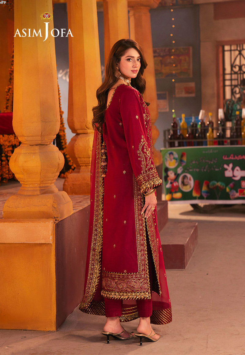 Chamkeeli by Asim Jofa Embroidered Twisted Silk Unstitched 3Pc Suit AJKK-19