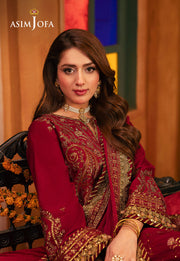 Chamkeeli by Asim Jofa Embroidered Twisted Silk Unstitched 3Pc Suit AJKK-19