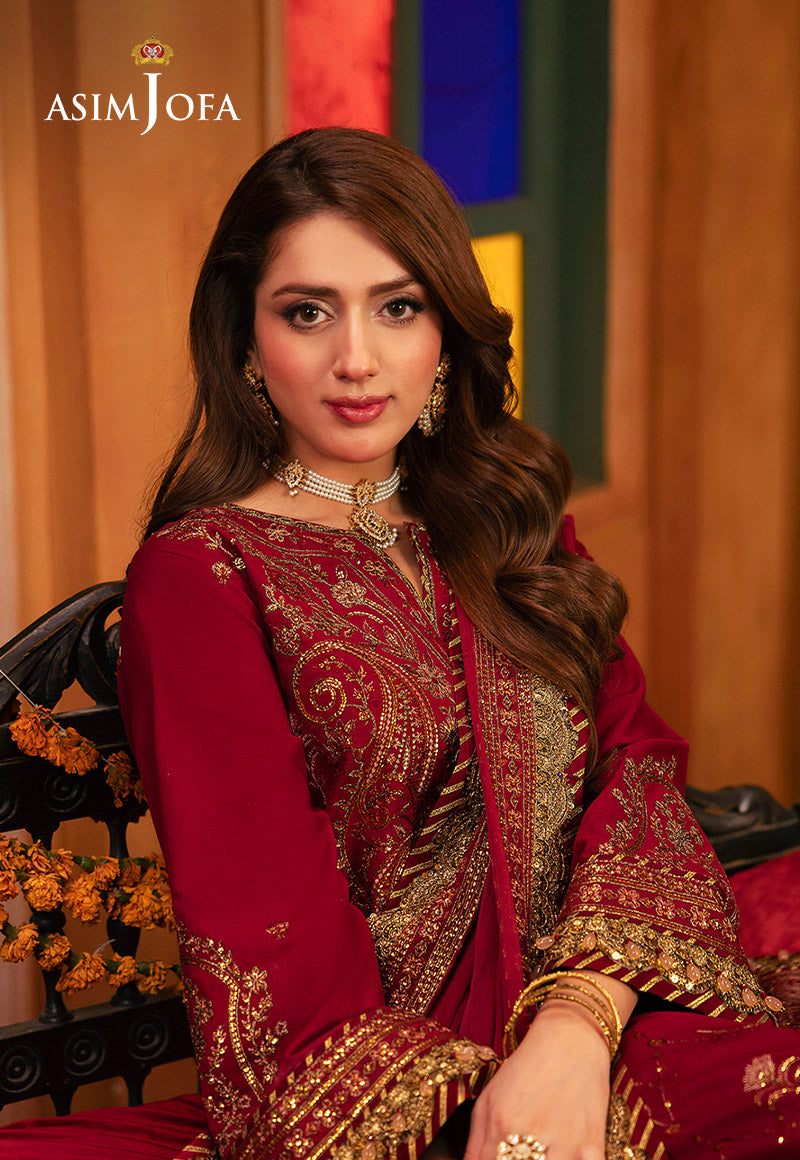 Chamkeeli by Asim Jofa Embroidered Twisted Silk Unstitched 3Pc Suit AJKK-19
