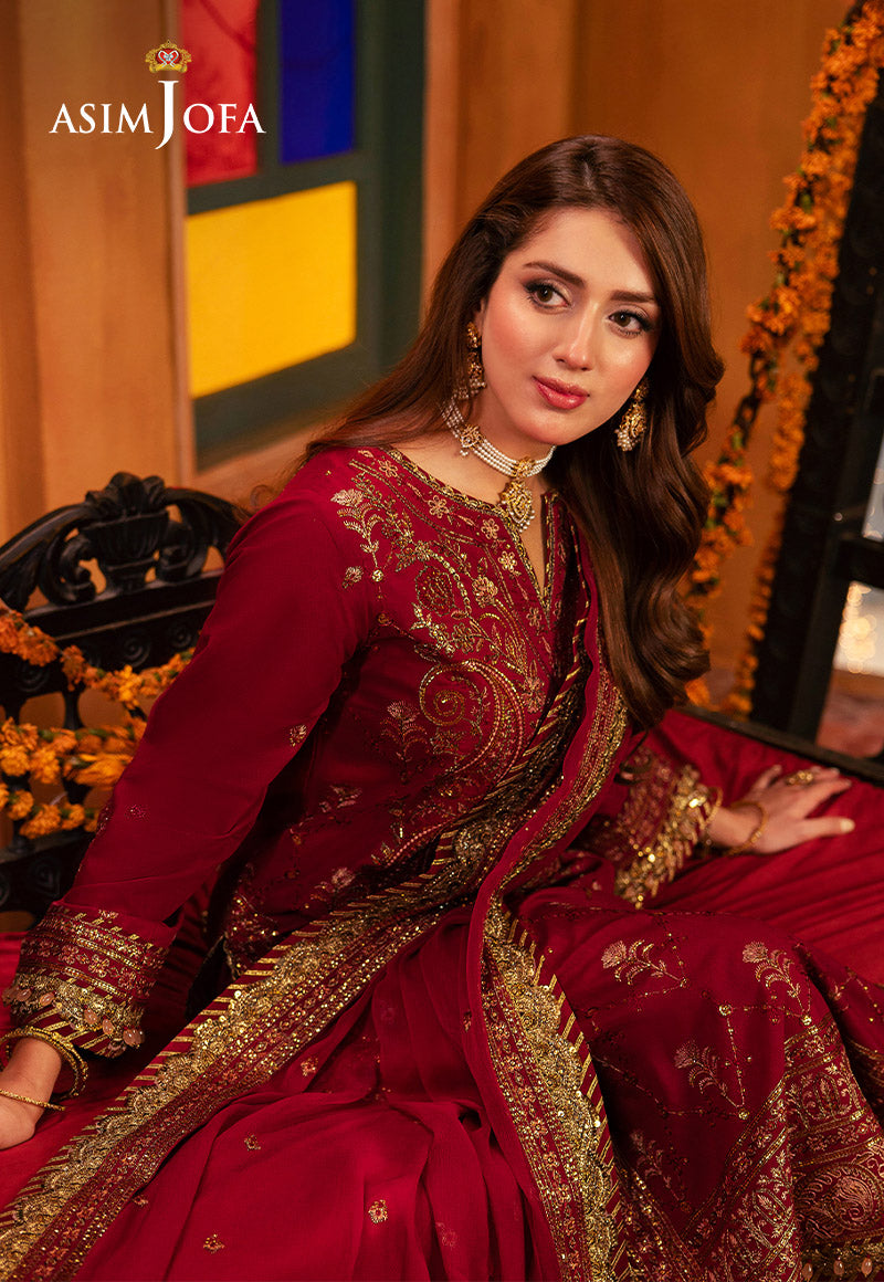 Chamkeeli by Asim Jofa Embroidered Twisted Silk Unstitched 3Pc Suit AJKK-19