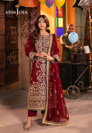 Chamkeeli by Asim Jofa Embroidered Twisted Silk Unstitched 3Pc Suit AJKK-20