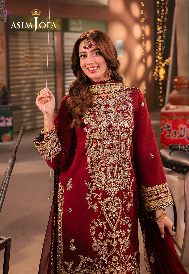Chamkeeli by Asim Jofa Embroidered Twisted Silk Unstitched 3Pc Suit AJKK-20