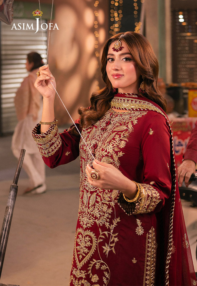 Chamkeeli by Asim Jofa Embroidered Twisted Silk Unstitched 3Pc Suit AJKK-20