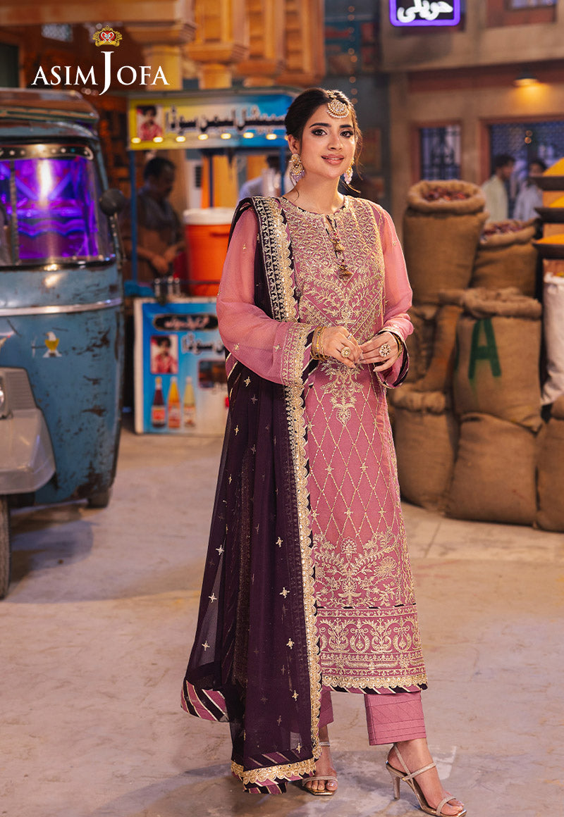 Chamkeeli by Asim Jofa Embroidered Chiffon Unstitched 3Pc Suit AJKK-24