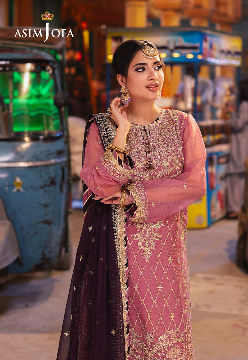 Chamkeeli by Asim Jofa Embroidered Chiffon Unstitched 3Pc Suit AJKK-24