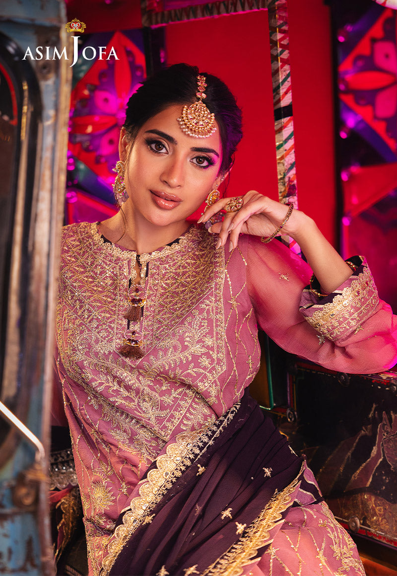 Chamkeeli by Asim Jofa Embroidered Chiffon Unstitched 3Pc Suit AJKK-24