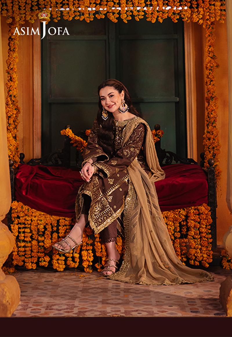 Chamkeeli by Asim Jofa Embroidered Twisted Silk Unstitched 3Pc Suit AJKK-26