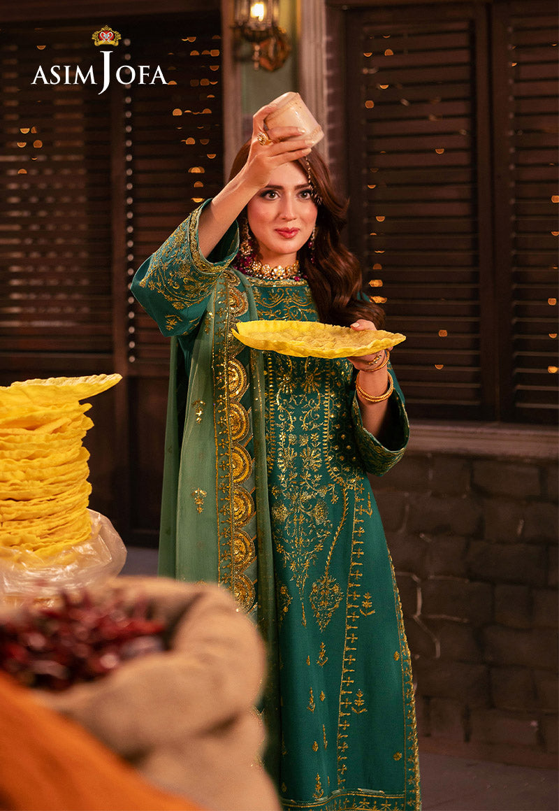 Chamkeeli by Asim Jofa Embroidered Twisted Silk Unstitched 3Pc Suit AJKK-27