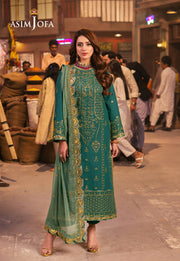 Chamkeeli by Asim Jofa Embroidered Twisted Silk Unstitched 3Pc Suit AJKK-27