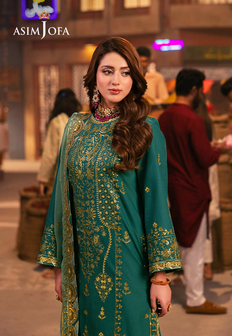 Chamkeeli by Asim Jofa Embroidered Twisted Silk Unstitched 3Pc Suit AJKK-27