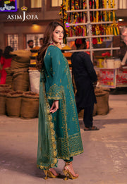 Chamkeeli by Asim Jofa Embroidered Twisted Silk Unstitched 3Pc Suit AJKK-27