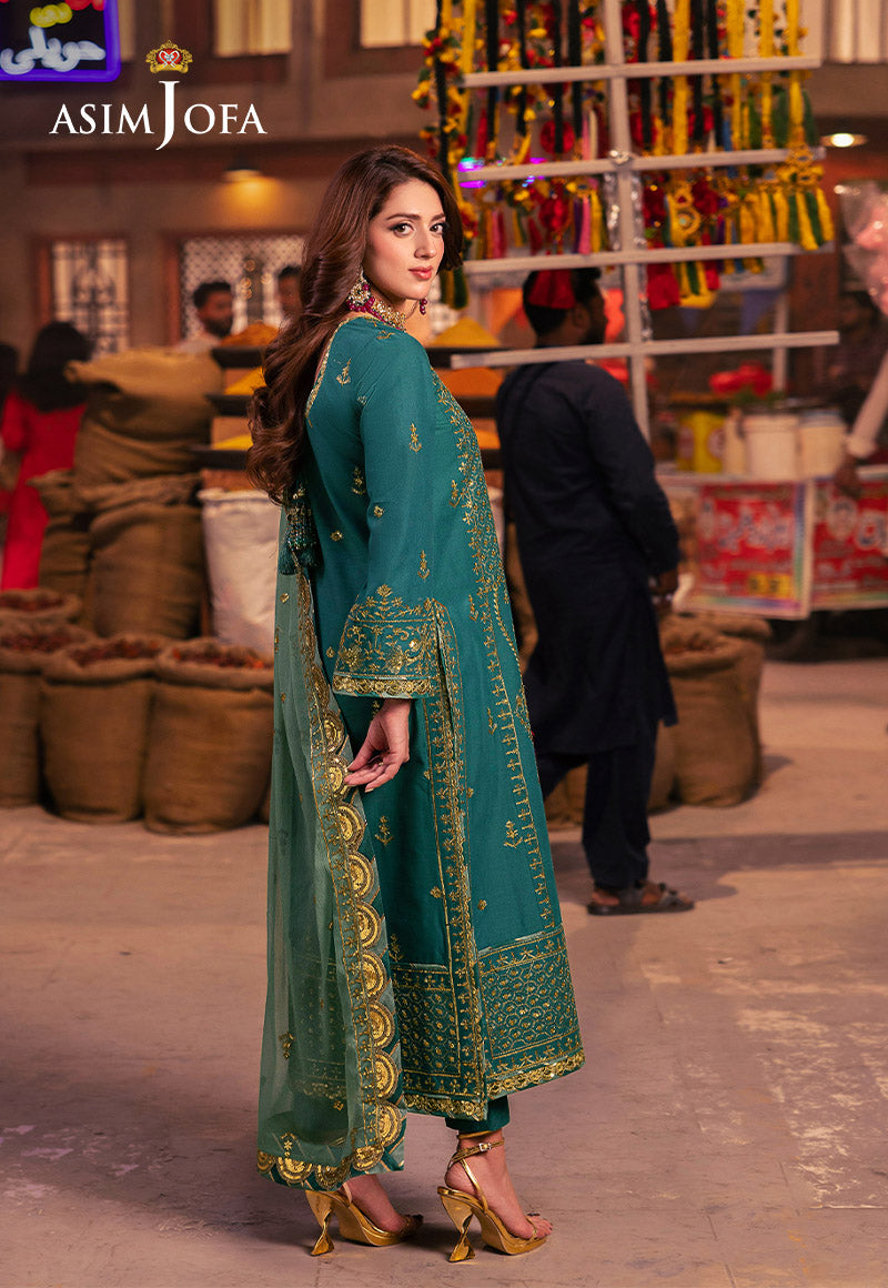 Chamkeeli by Asim Jofa Embroidered Twisted Silk Unstitched 3Pc Suit AJKK-27
