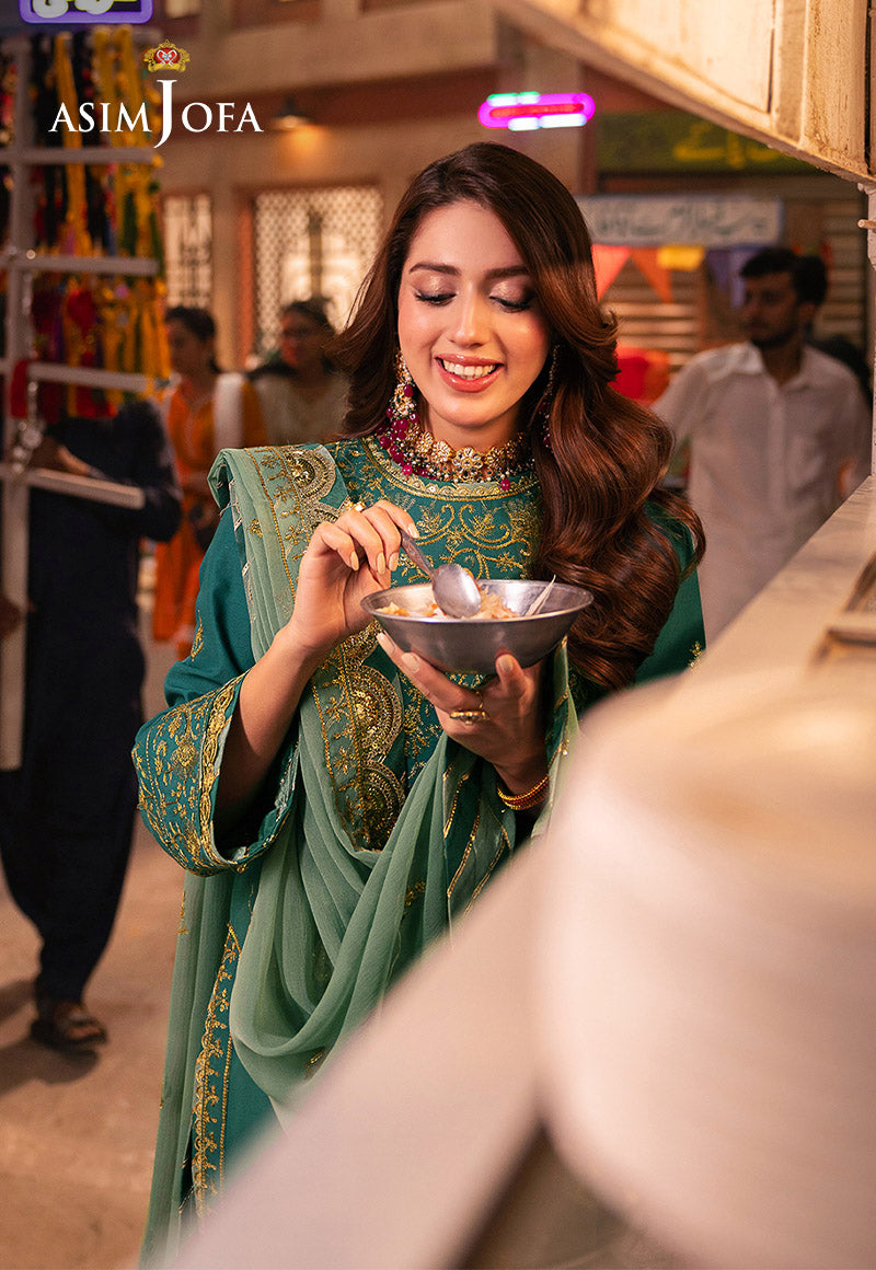 Chamkeeli by Asim Jofa Embroidered Twisted Silk Unstitched 3Pc Suit AJKK-27