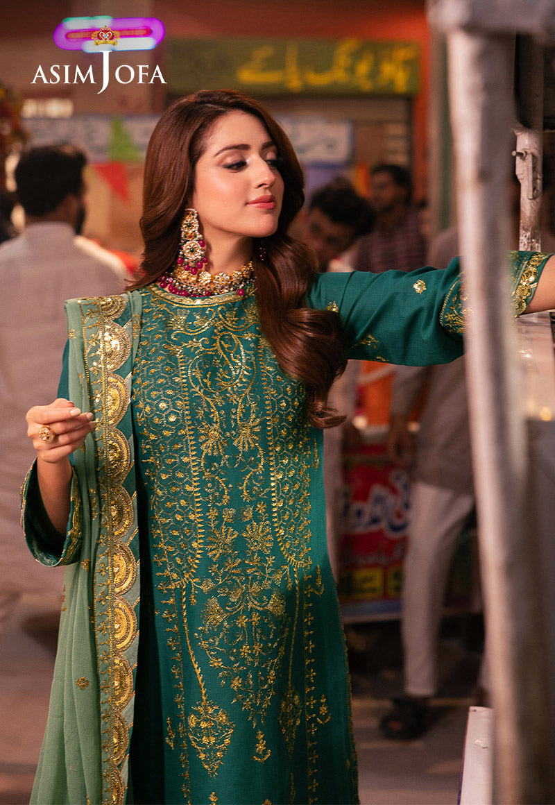 Chamkeeli by Asim Jofa Embroidered Twisted Silk Unstitched 3Pc Suit AJKK-27