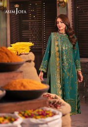 Chamkeeli by Asim Jofa Embroidered Twisted Silk Unstitched 3Pc Suit AJKK-27