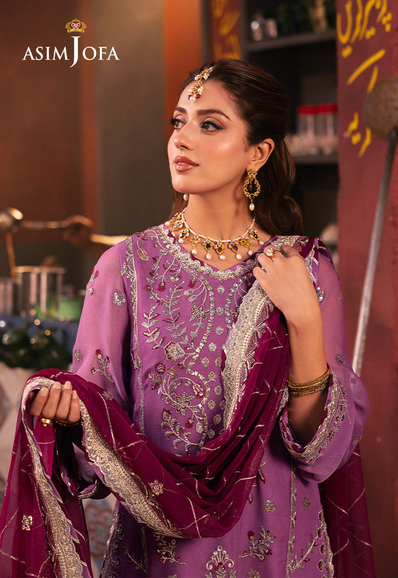Chamkeeli by Asim Jofa Embroidered Chiffon Unstitched 3Pc Suit AJKK-28