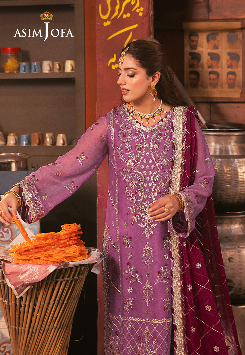 Chamkeeli by Asim Jofa Embroidered Chiffon Unstitched 3Pc Suit AJKK-28