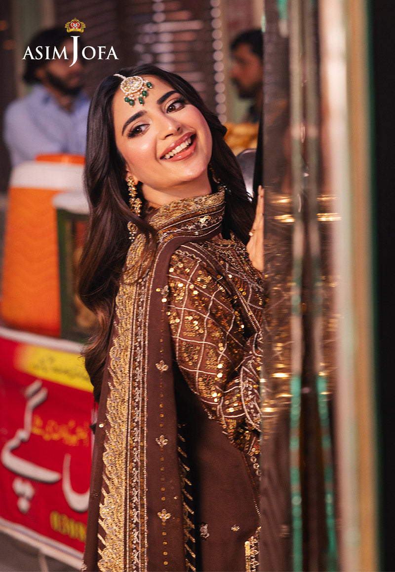 Chamkeeli by Asim Jofa Embroidered Chiffon Unstitched 3Pc Suit AJKK-30