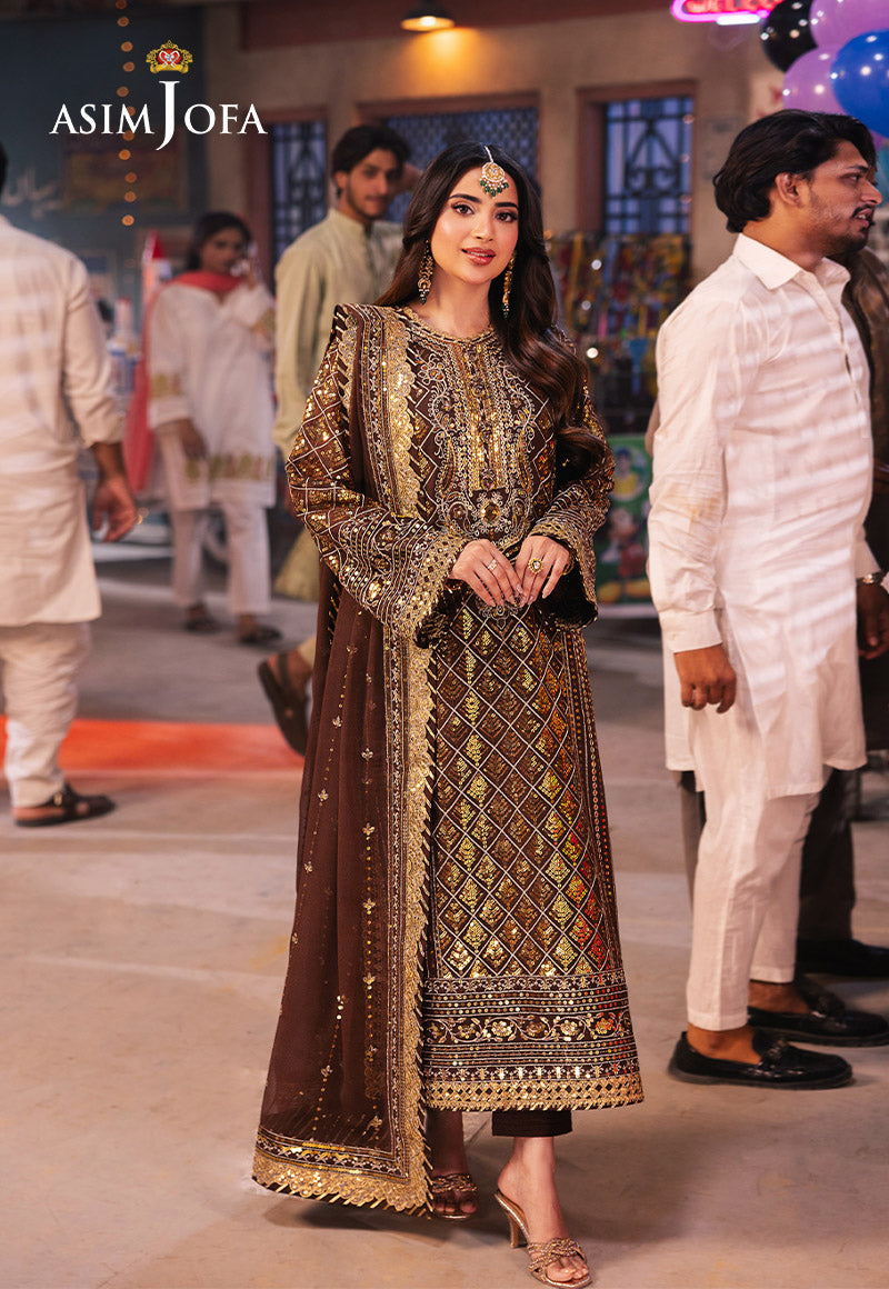 Chamkeeli by Asim Jofa Embroidered Chiffon Unstitched 3Pc Suit AJKK-30