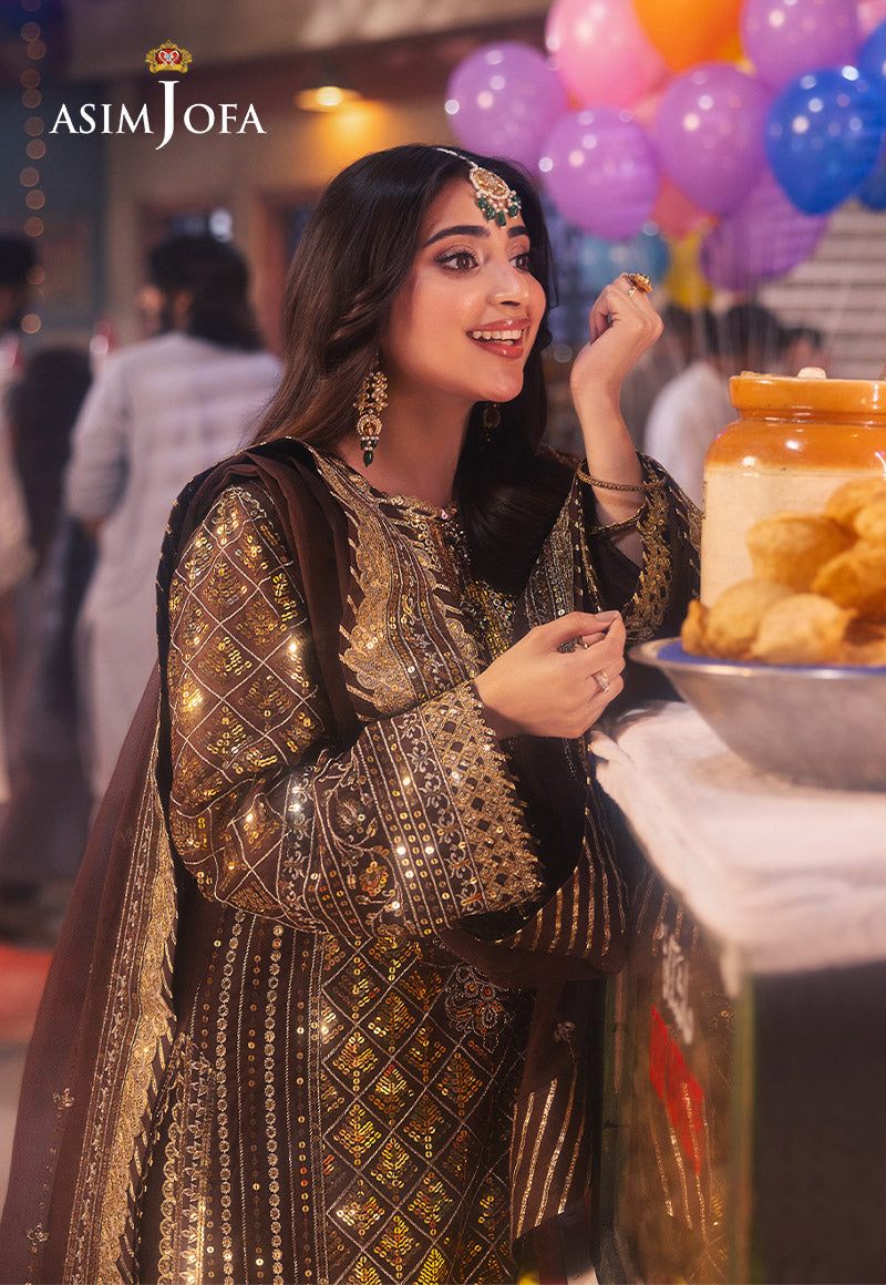 Chamkeeli by Asim Jofa Embroidered Chiffon Unstitched 3Pc Suit AJKK-30