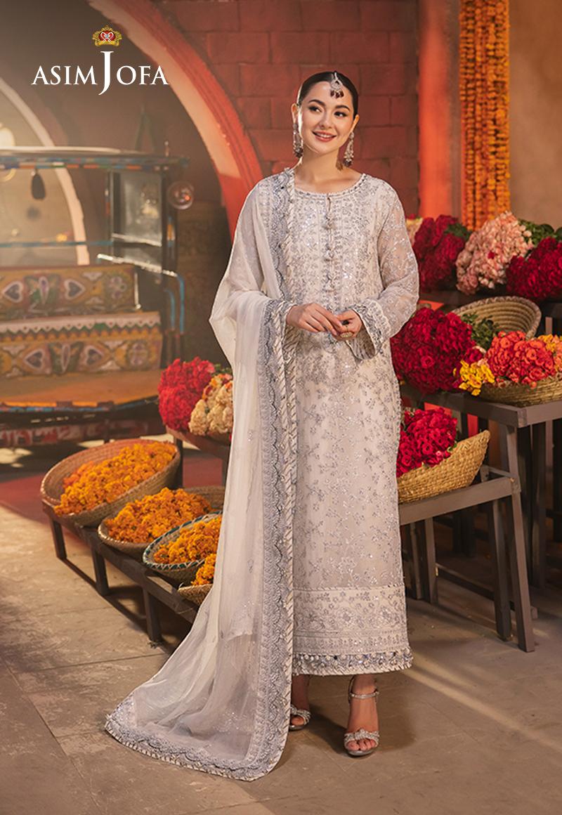 Chamkeeli by Asim Jofa Embroidered Chiffon Unstitched 3Pc Suit AJKK-06