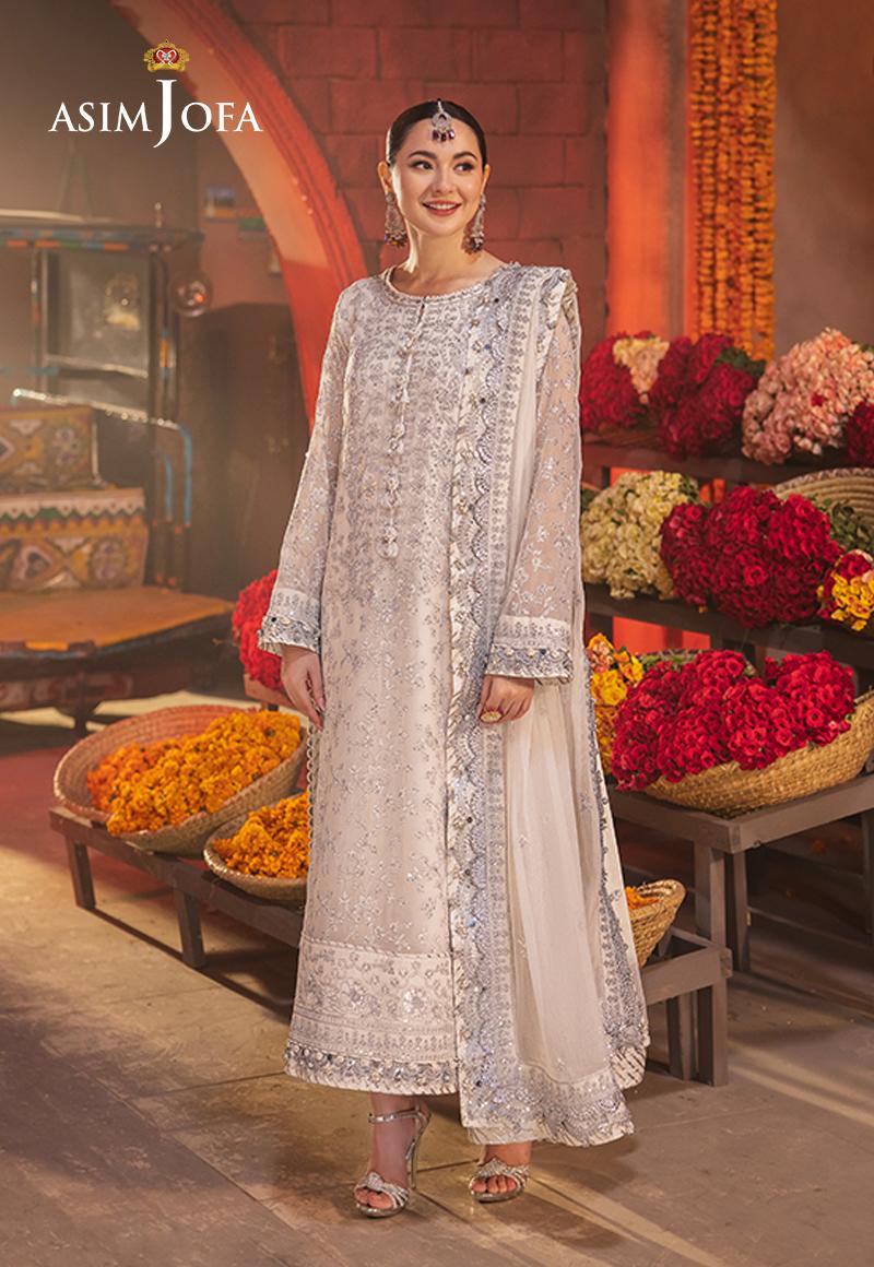 Chamkeeli by Asim Jofa Embroidered Chiffon Unstitched 3Pc Suit AJKK-06