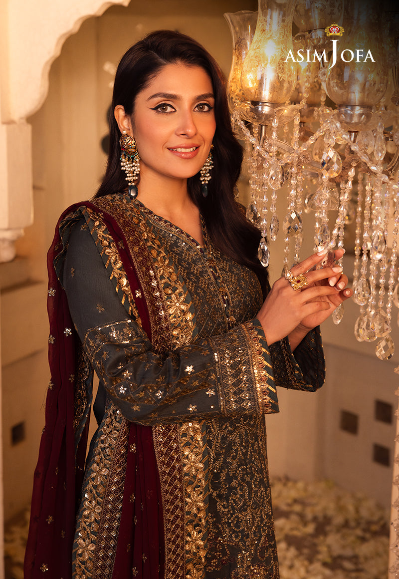 Shehnai by Asim Jofa Embroidered Raw Silk Unstitched 3Pc Suit AJSH-07