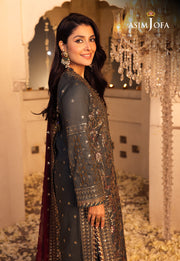 Shehnai by Asim Jofa Embroidered Raw Silk Unstitched 3Pc Suit AJSH-07