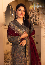 Shehnai by Asim Jofa Embroidered Raw Silk Unstitched 3Pc Suit AJSH-07